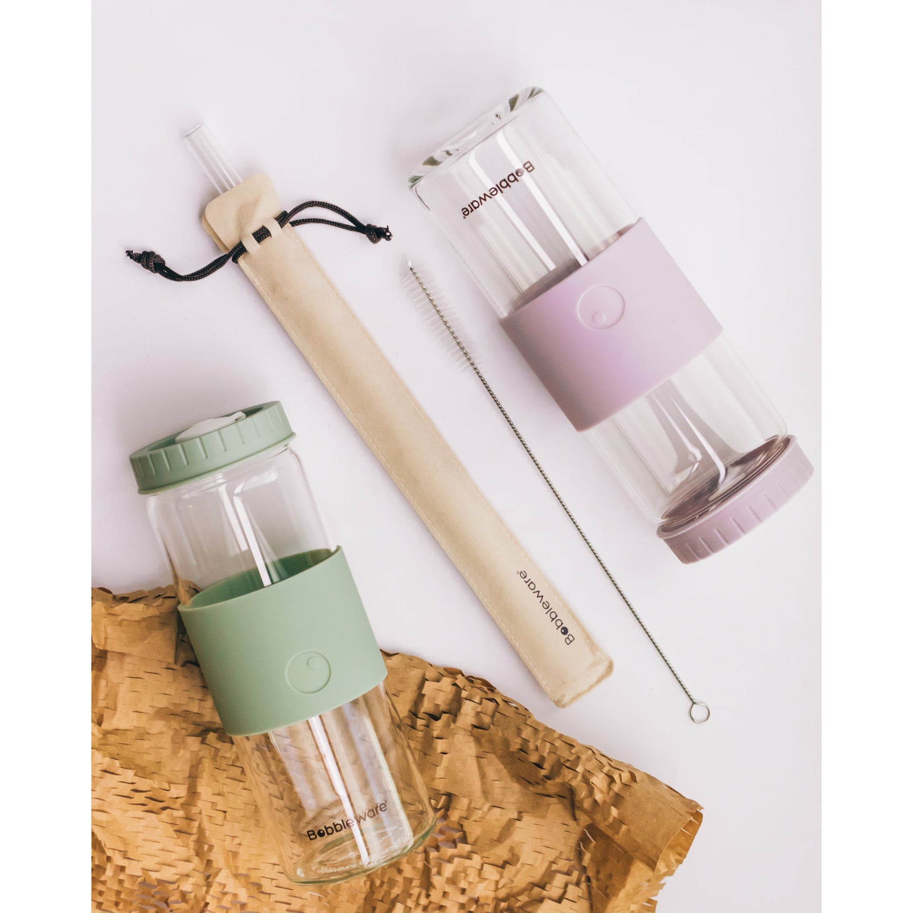 Bundle 24oz/700ml Glass Reusable Straw Tumbler